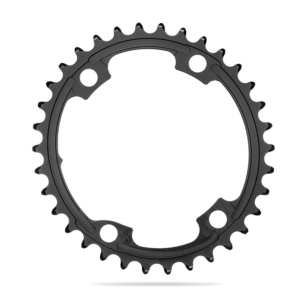 Absolute Oval Road Chainring 2X 110/4 Shimano 9100 - Black - Cyclop.in