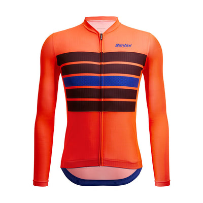 Santini Eco Sleek Bengal Long Sleeve Jersey - Orange - Cyclop.in
