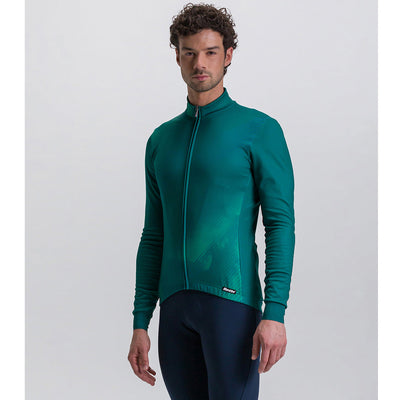 Santini Pure Dye Long Sleeve Jersey - Fluo Green - Cyclop.in