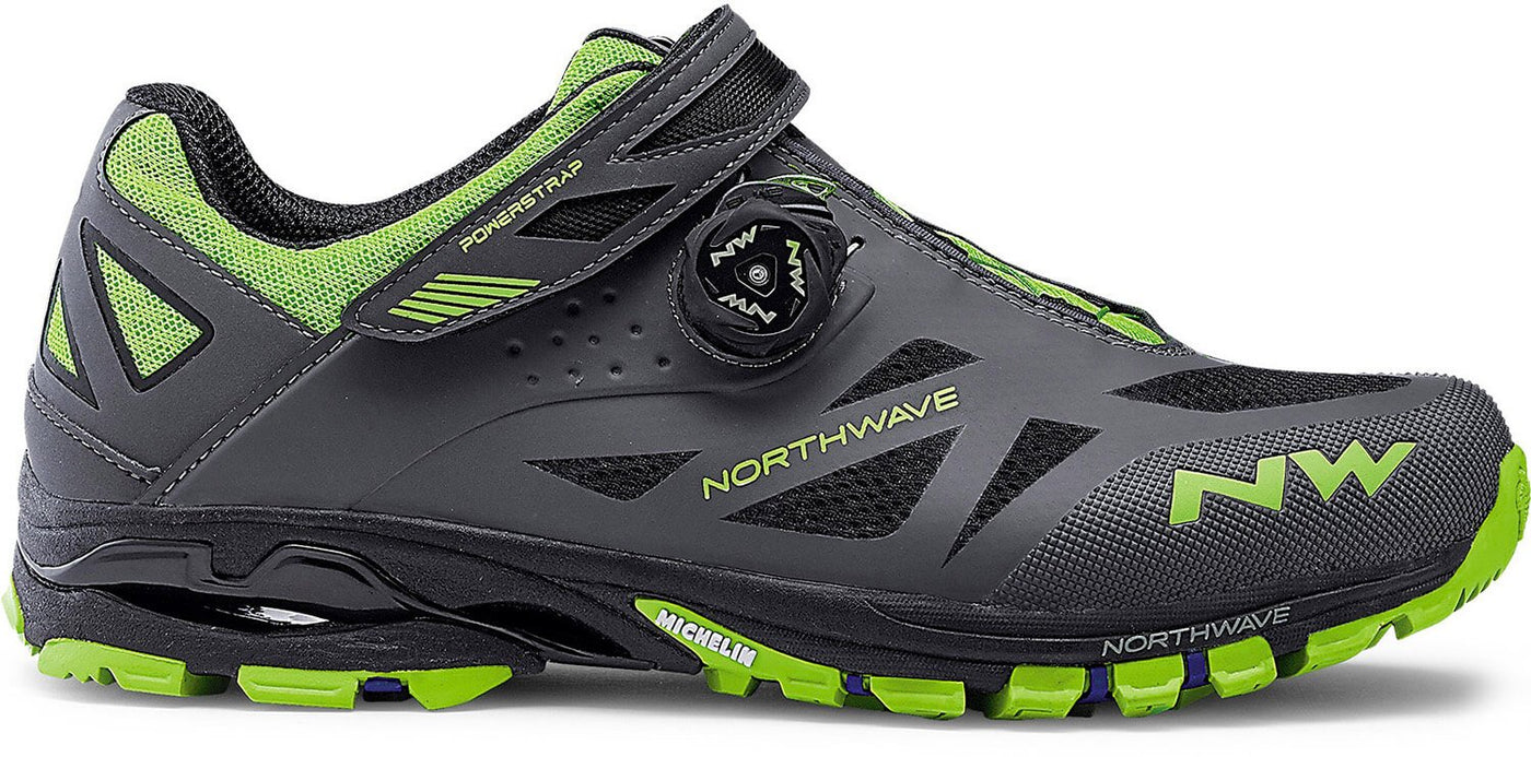 Northwave Spider Plus 2 MTB-AM Shoes - Anthra/Green - Cyclop.in