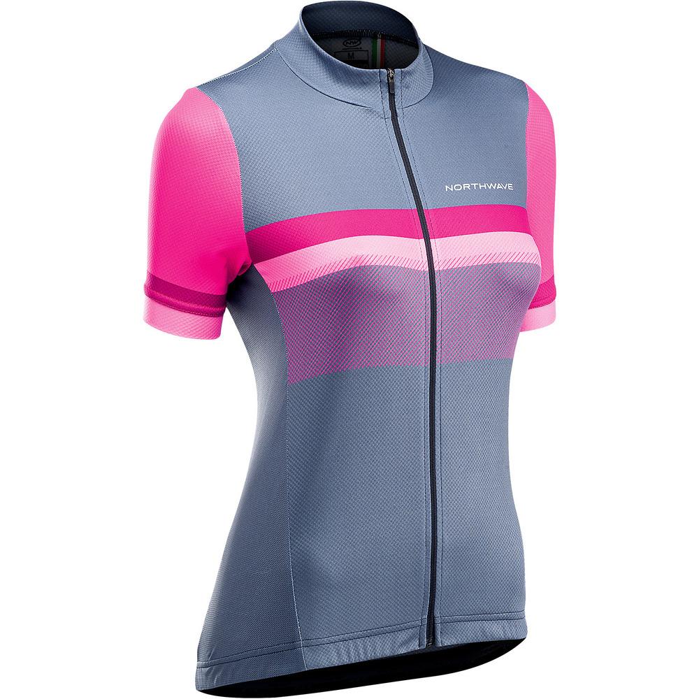Northwave Origin Womens Jersey Short Sleeve Gray/Magenta L