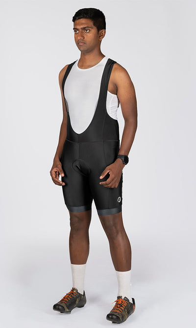 Apace Mens Cycling | Adventure Bib Shorts | Explore - Ebony Black - Cyclop.in