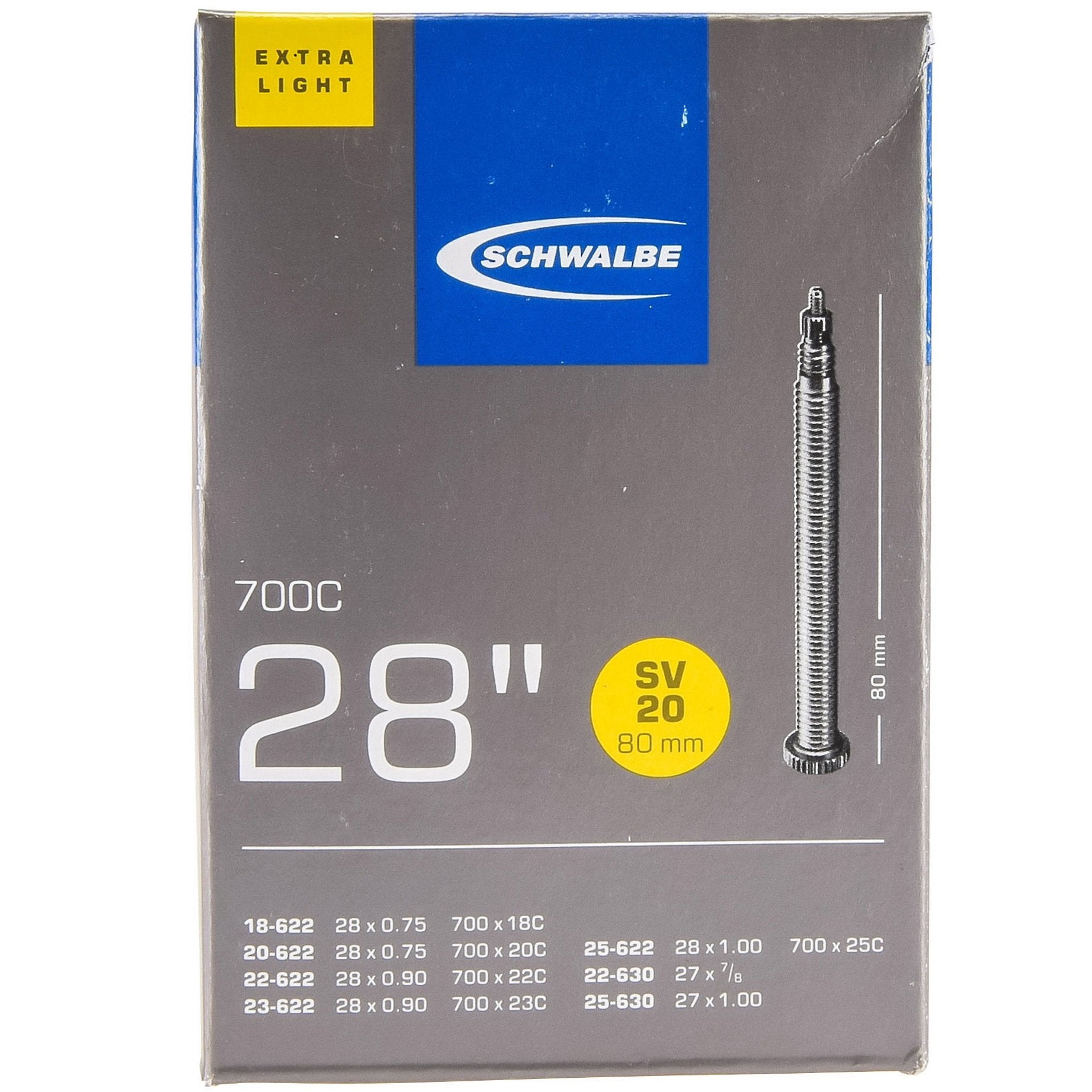 Schwalbe 700c presta road tube clearance