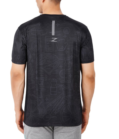 ZAKPRO Sports Tees for Men (Tone Black) - Cyclop.in