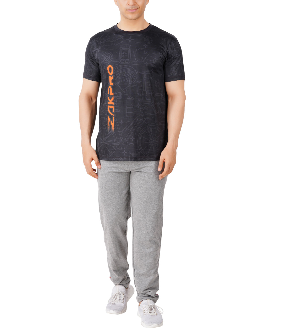 ZAKPRO Sports Tees for Men (Tone Black) - Cyclop.in