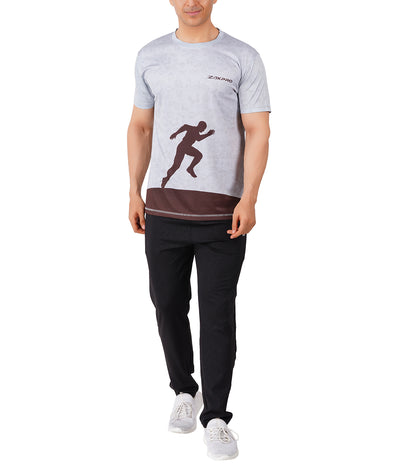 ZAKPRO Sports Tees for Men (Grey Run) - Cyclop.in