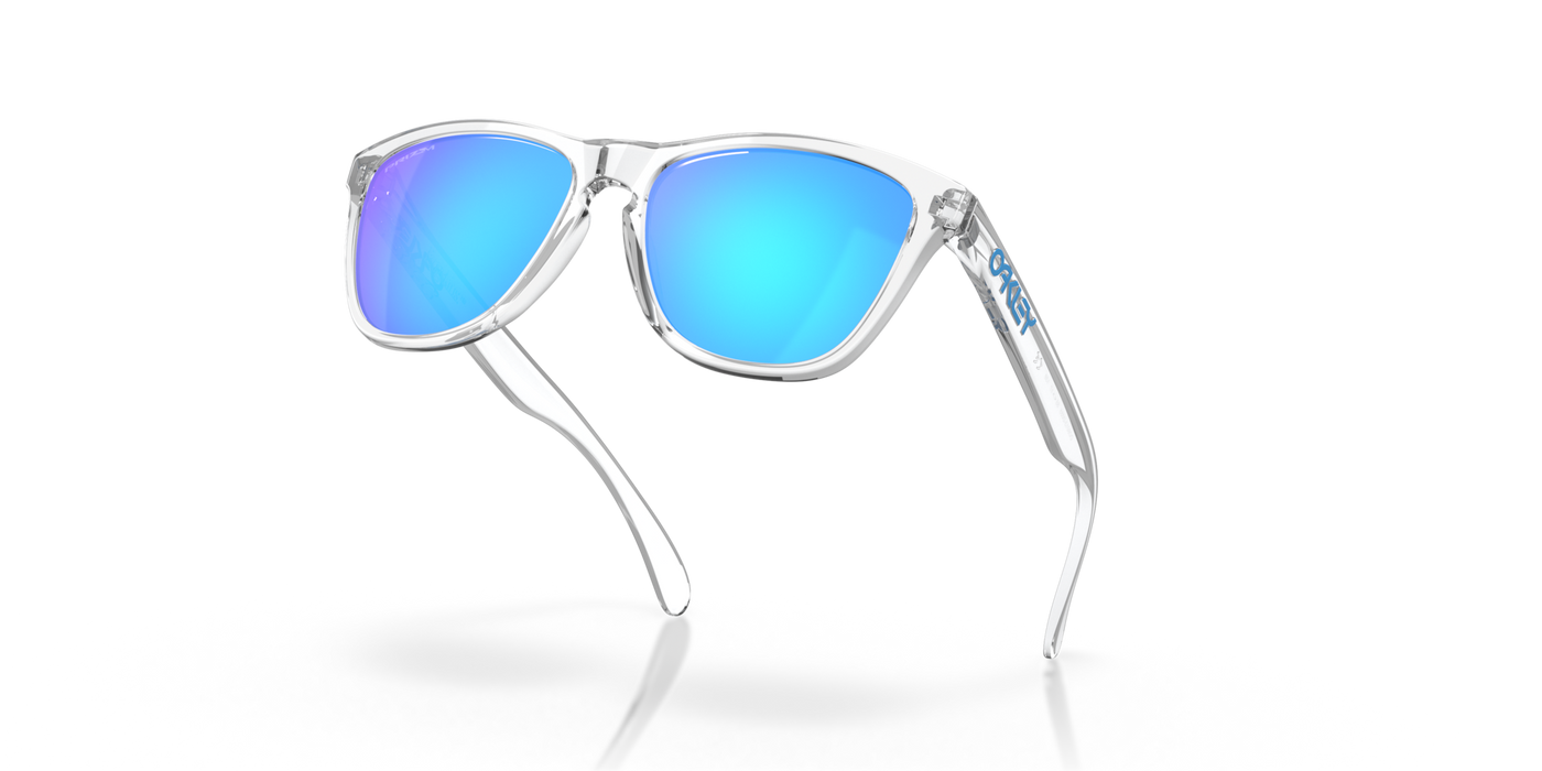 Oakley Frogskins Prizm Sapphire Lenses Crystal Clear Frame - Cyclop.in