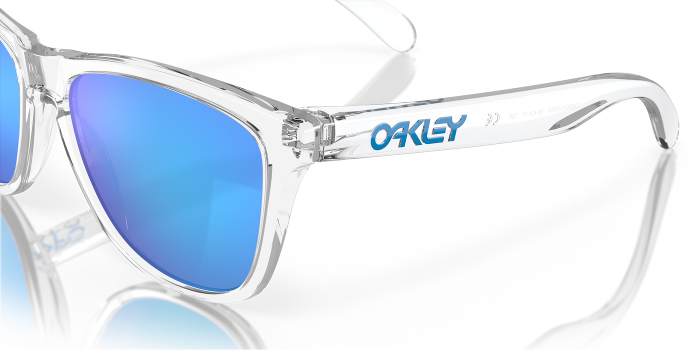 Oakley Frogskins Prizm Sapphire Lenses Crystal Clear Frame - Cyclop.in