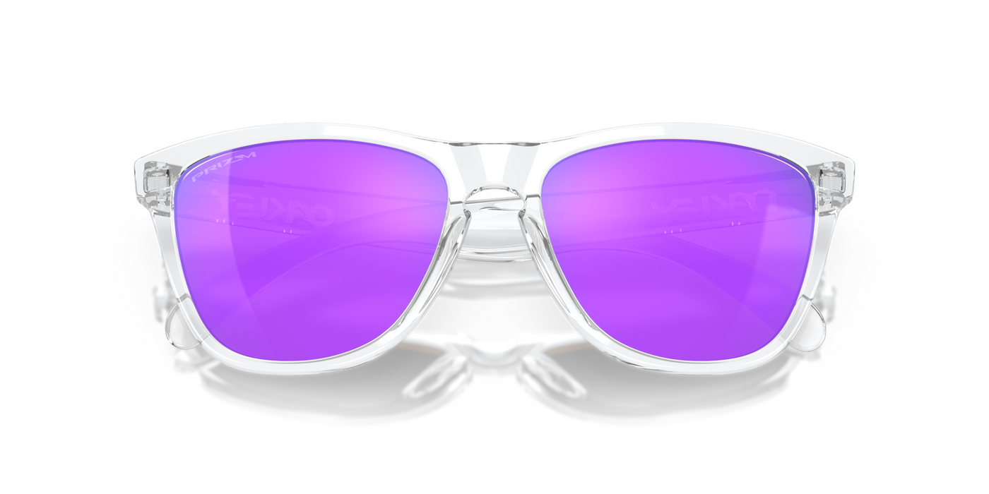Oakley Frogskins Prizm Violet Lenses Polished Clear Frame - Cyclop.in