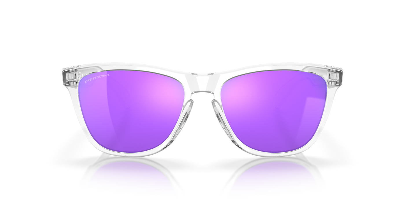 Oakley Frogskins Prizm Violet Lenses Polished Clear Frame - Cyclop.in