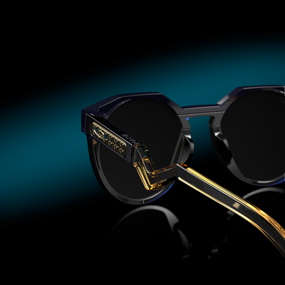 Oakley HSTN Prizm 24k Polarized Lenses, Navy/Transparent Blue Frame - Cyclop.in
