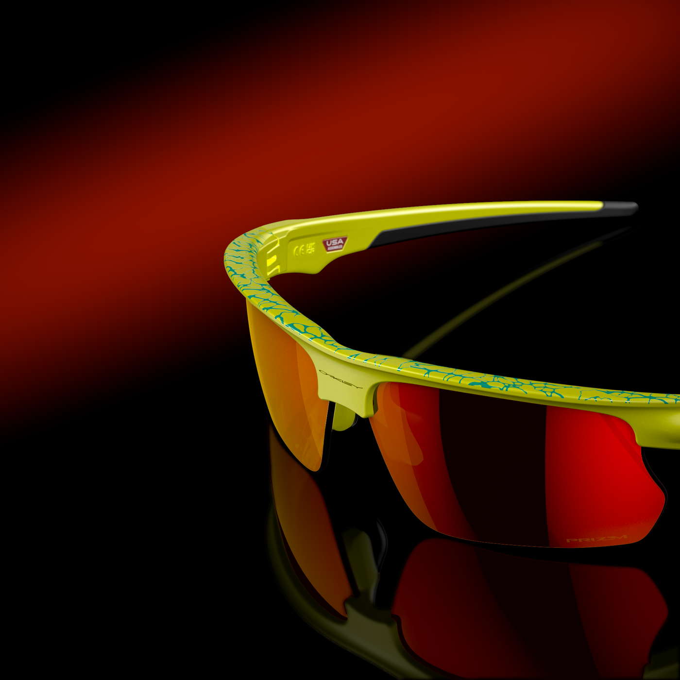 Oakley BiSphaera Prizm Ruby Lenses, Matte Tennis Ball Yellow/Celeste Neuron Frame - Cyclop.in
