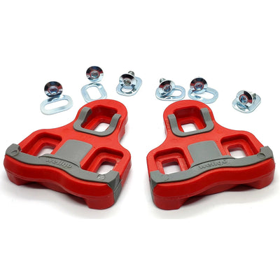 Wellgo Rc - 7B Cleat For Road Pedal - Keo Compatible , 6 Deg Float - Red/Grey - Cyclop.in