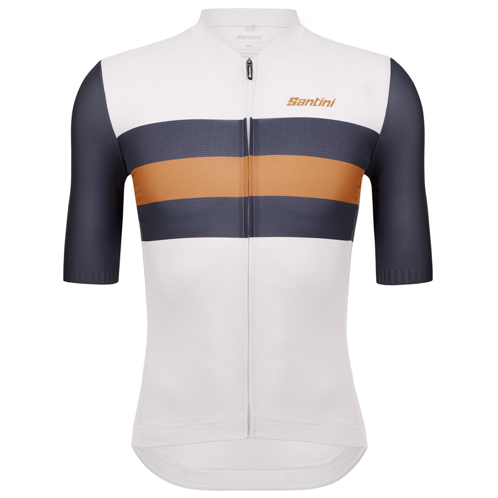 Santini Eco Sleek Bengal Jersey - White/Orange - Cyclop.in