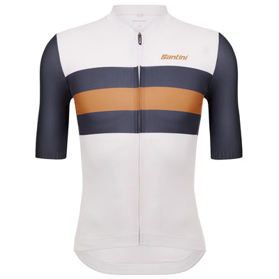 Santini Eco Sleek Bengal Jersey - White/Orange - Cyclop.in