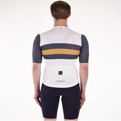 Santini Eco Sleek Bengal Jersey - White/Orange - Cyclop.in