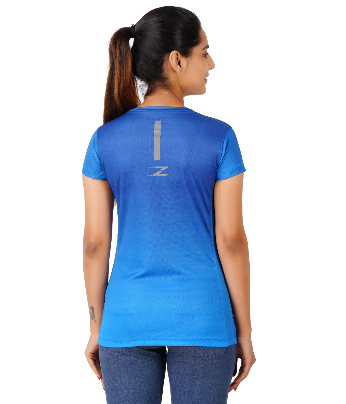 ZAKPRO Sports Tees for Women (Bluish Run) - Cyclop.in