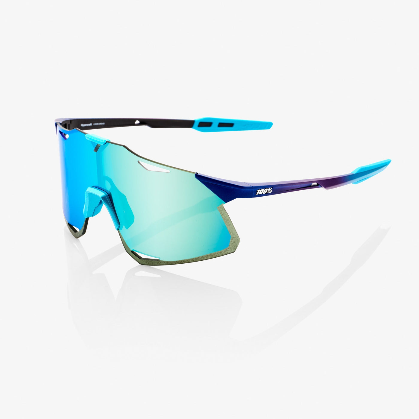 100% HYPERCRAFT Sport Sunglasses - (Matte Metallic Into the Fade/Blue Topaz Multilayer Mirror Lens) - Cyclop.in