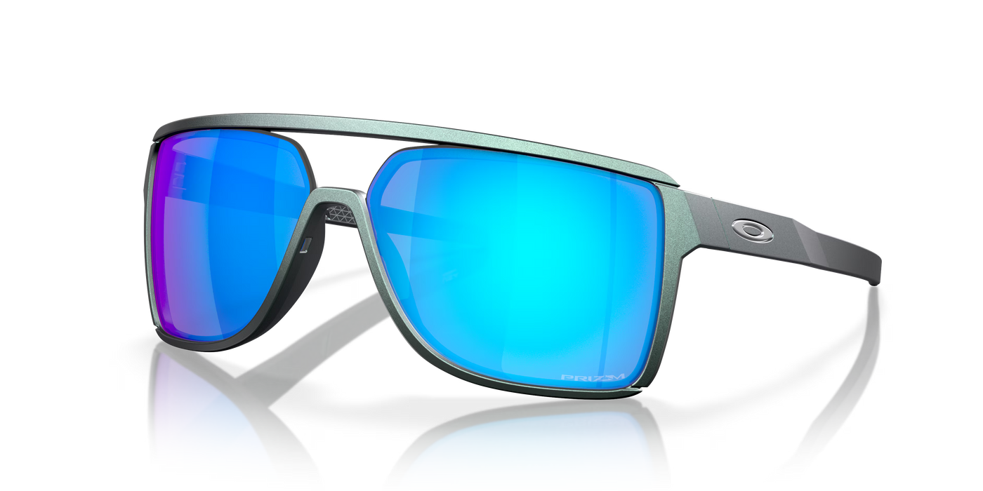Oakley Castel Prizm Sapphire Lenses, Matte Silver/Blue Colorshift Frame - Cyclop.in