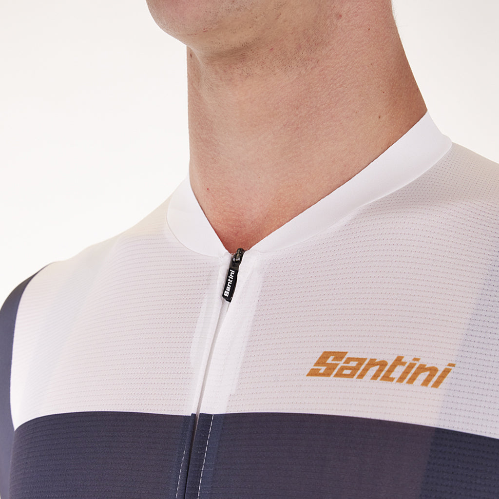 Santini Eco Sleek Bengal Jersey - White/Orange - Cyclop.in