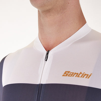 Santini Eco Sleek Bengal Jersey - White/Orange - Cyclop.in