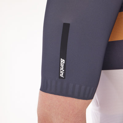 Santini Eco Sleek Bengal Jersey - White/Orange - Cyclop.in