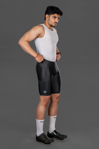 Apace Evolve Men's Bibless Cycling Shorts - Black - Cyclop.in