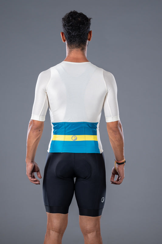 Apace Elite Fit Unisex Cycling Jersey - Ivory - Cyclop.in