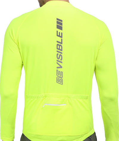 Triquip BeVisible Men Cycling Jersey Full Sleeves - Neon Green - Cyclop.in