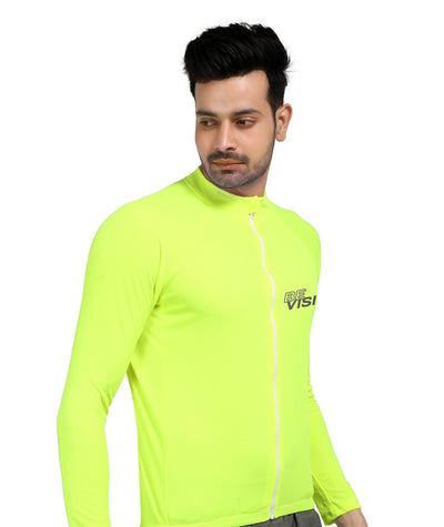 Triquip BeVisible Men Cycling Jersey Full Sleeves - Neon Green - Cyclop.in