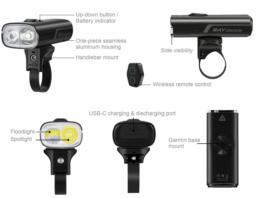 Magicshine RAY 2600B Front Light With Remote - 2600 Lumens - Cyclop.in