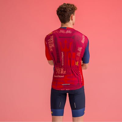Santini Tour De France Bologna Bibshorts - Navy Blue - Cyclop.in