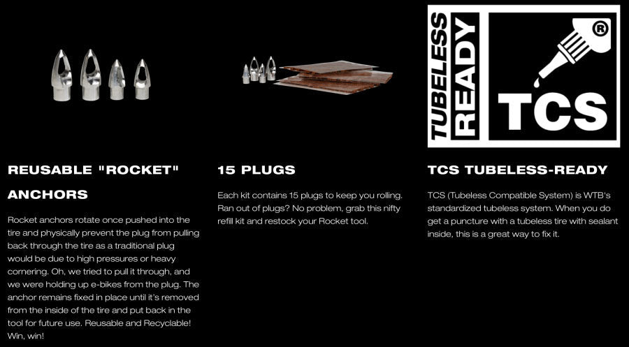 WTB TCS Rocket Tubeless Tyre Plug Pack - Cyclop.in