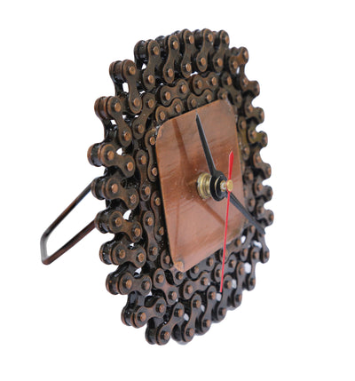 Upcycled Bike Chain Table Clock - Cyclop.in