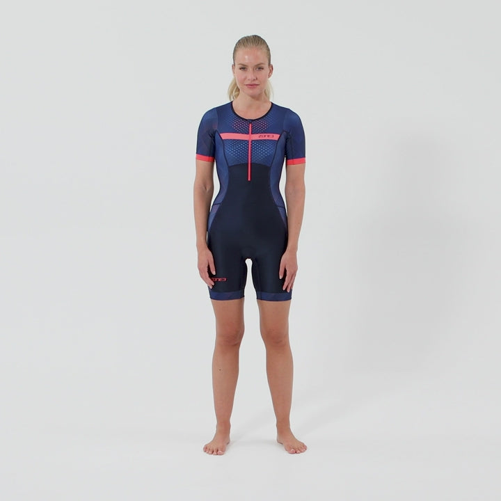 Zone3 Revolution Short Sleeve Full Zip Womens Trisuit