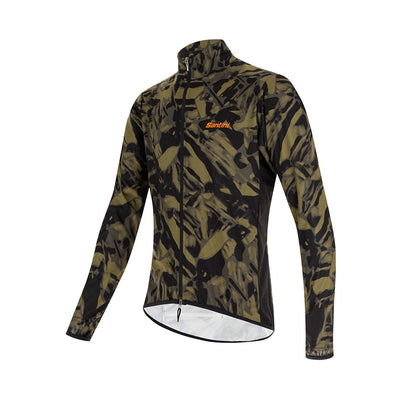 Santini Nebula Gravel Wind Jacket - Military Green - Cyclop.in