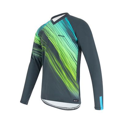 Santini Sasso Thermal Long Sleeve MTB Jersey (Green) - Cyclop.in