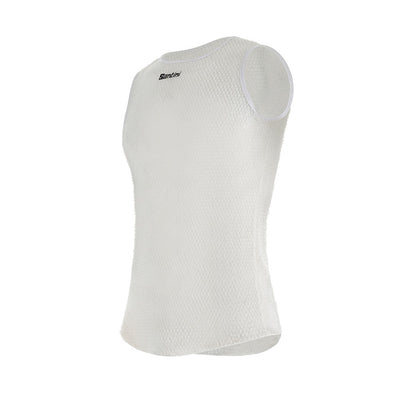 Santini Alpha Winter Sleeveless Baselayer - White - Cyclop.in