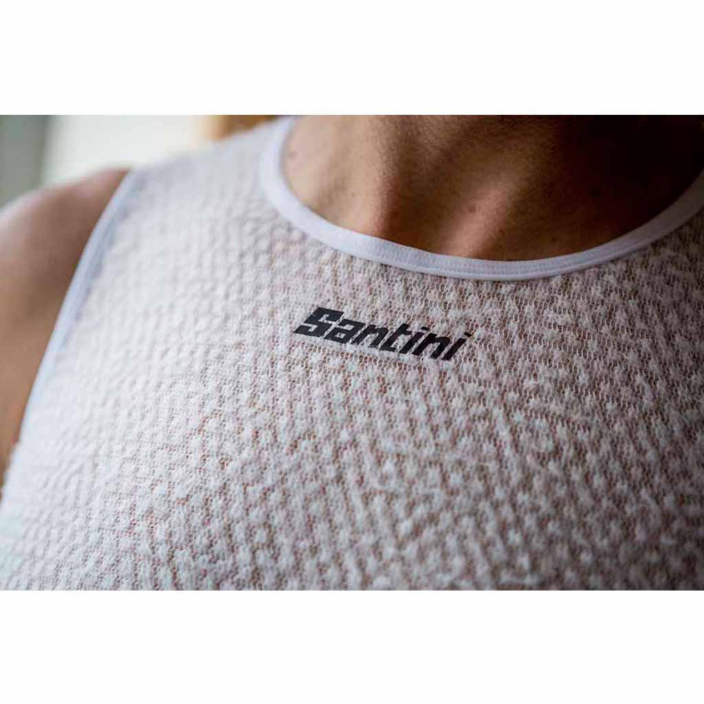 Santini Alpha Winter Sleeveless Baselayer - White - Cyclop.in