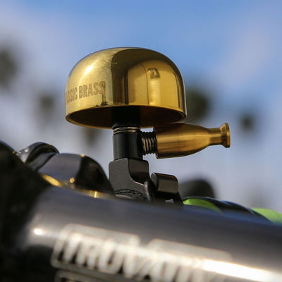 Lezyne Classic Brass Bell - Brass/Black - Cyclop.in