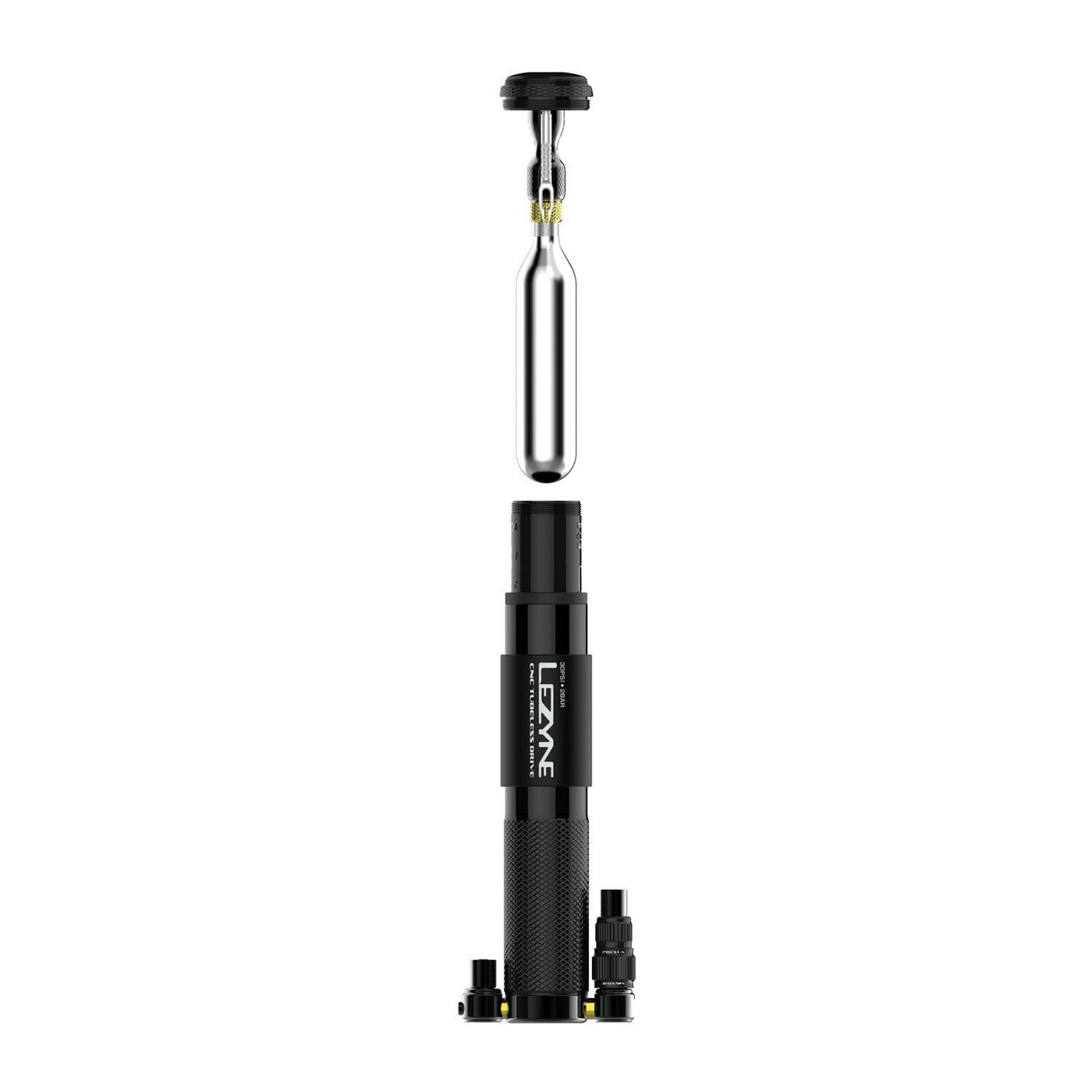 Lezyne CNC Tubeless Drive-3-In-1 Pump - Black - Cyclop.in