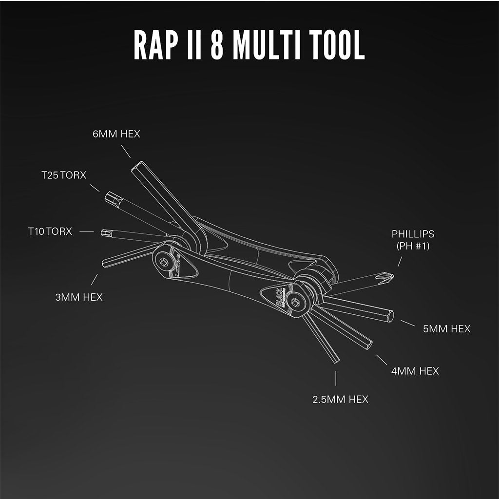 Lezyne Rap II 8 Multitool - 8 Functions - Cyclop.in