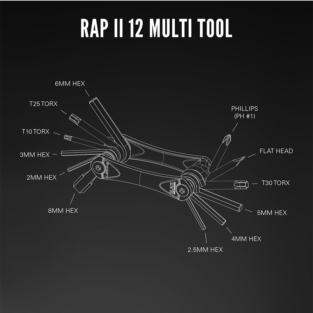 Lezyne Rap II 12 Multitool - 12 Functions - Cyclop.in