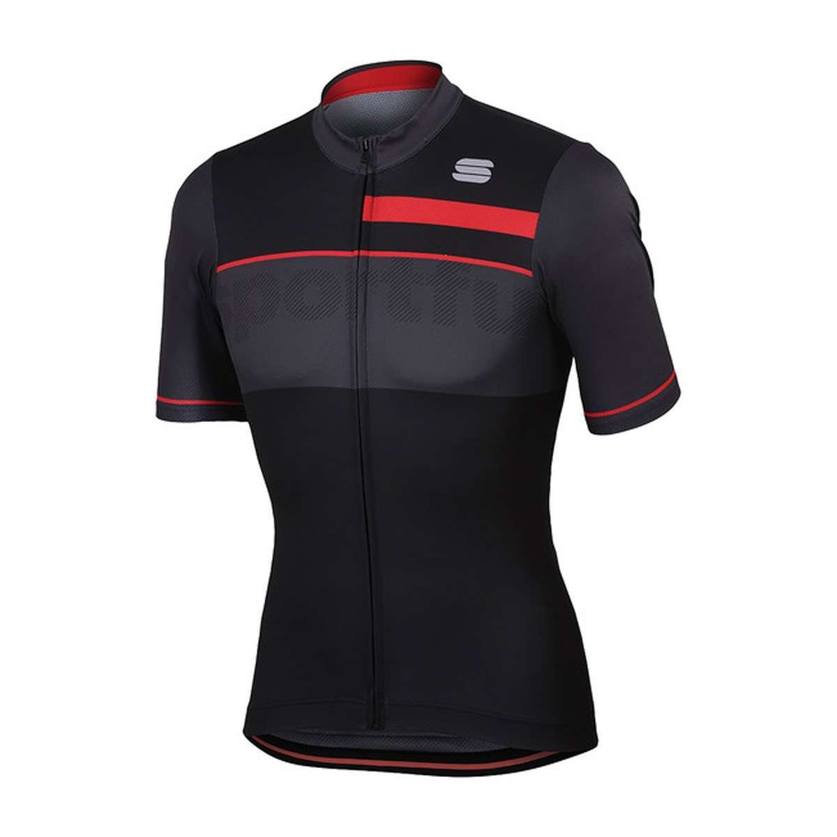 Sportful Squadra Corse Short Sleeve Jersey - Black/Anthracite Red - Cyclop.in