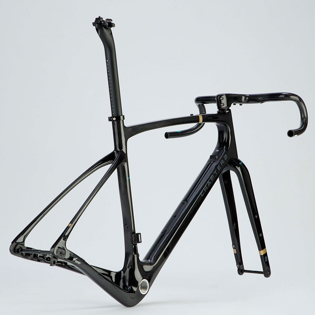 Chapter2 AO Gravel Disc Brake Frameset - Black+UD/Gold Koura - Cyclop.in