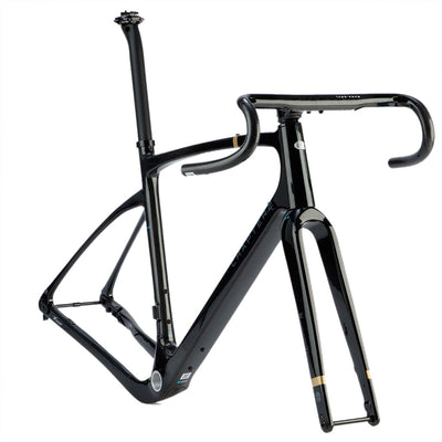 Chapter2 AO Gravel Disc Brake Frameset - Black+UD/Gold Koura - Cyclop.in