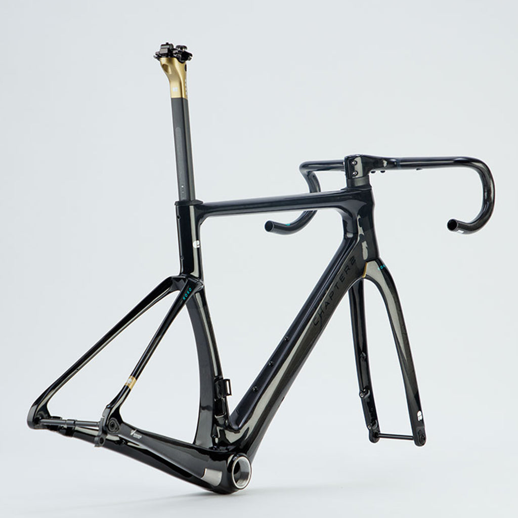 Chapter2 KOKO Aero Road Disc Brake Frameset - Black+UD/Gold Koura - Cyclop.in