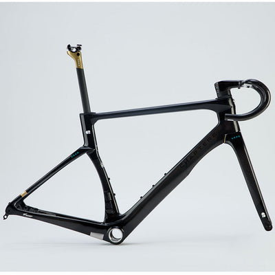 Chapter2 KOKO Aero Road Disc Brake Frameset - Black+UD/Gold Koura - Cyclop.in