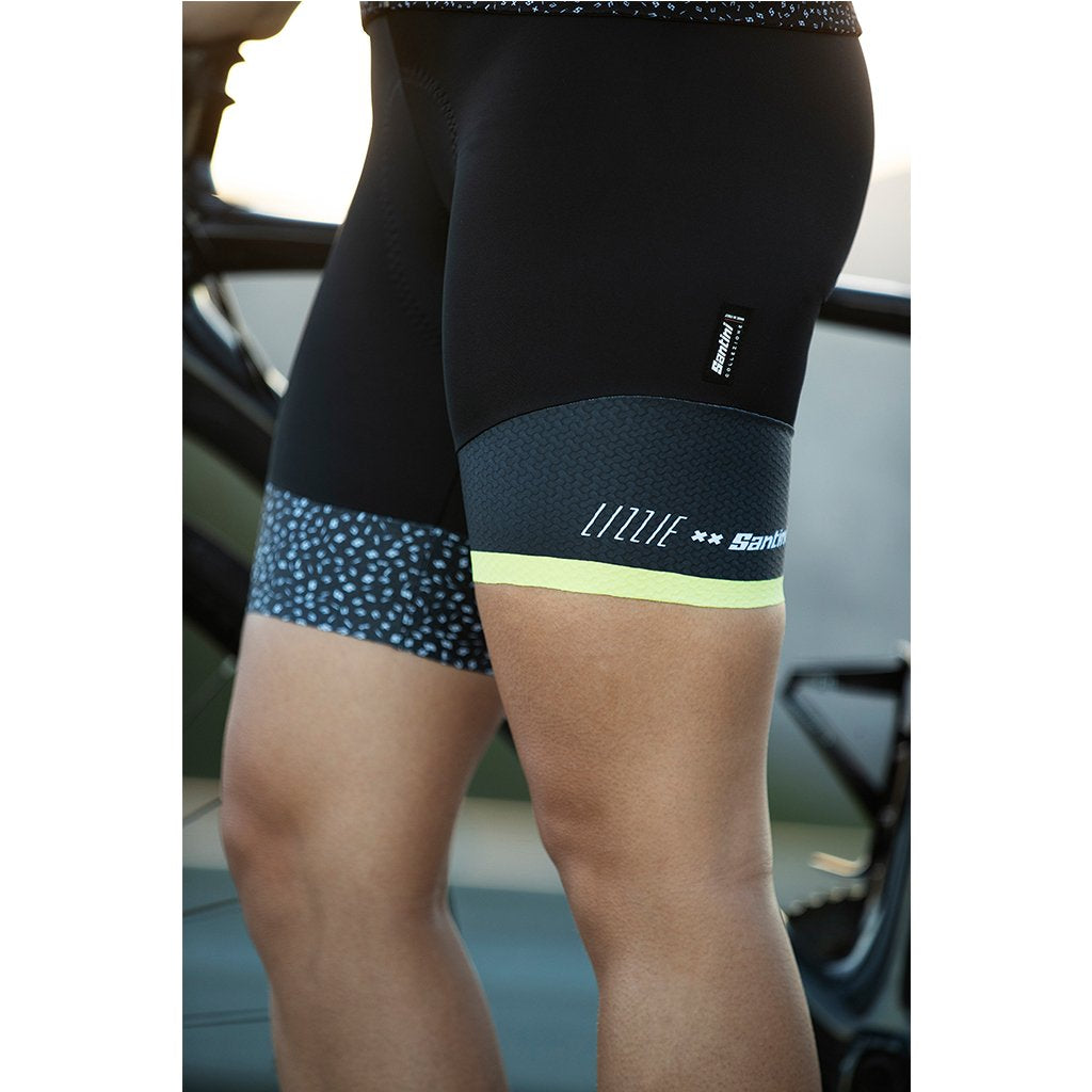 Santini Giada Women's Hip Shorts (Black/White) - Cyclop.in