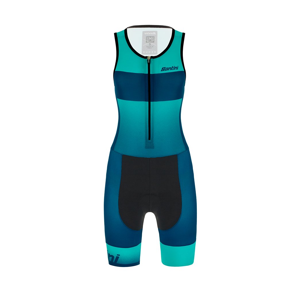 Santini Womens Ferox Sleeveless Trisuit (Teal) - Cyclop.in